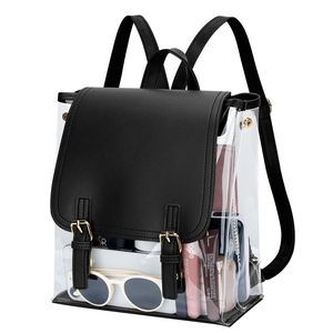 Girls Clear Backpack Stadium Approved Transparent PVC Women Clear Bookbag🐨